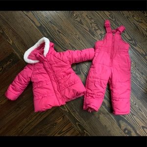Weatherproof 18 month snow bibs and coat